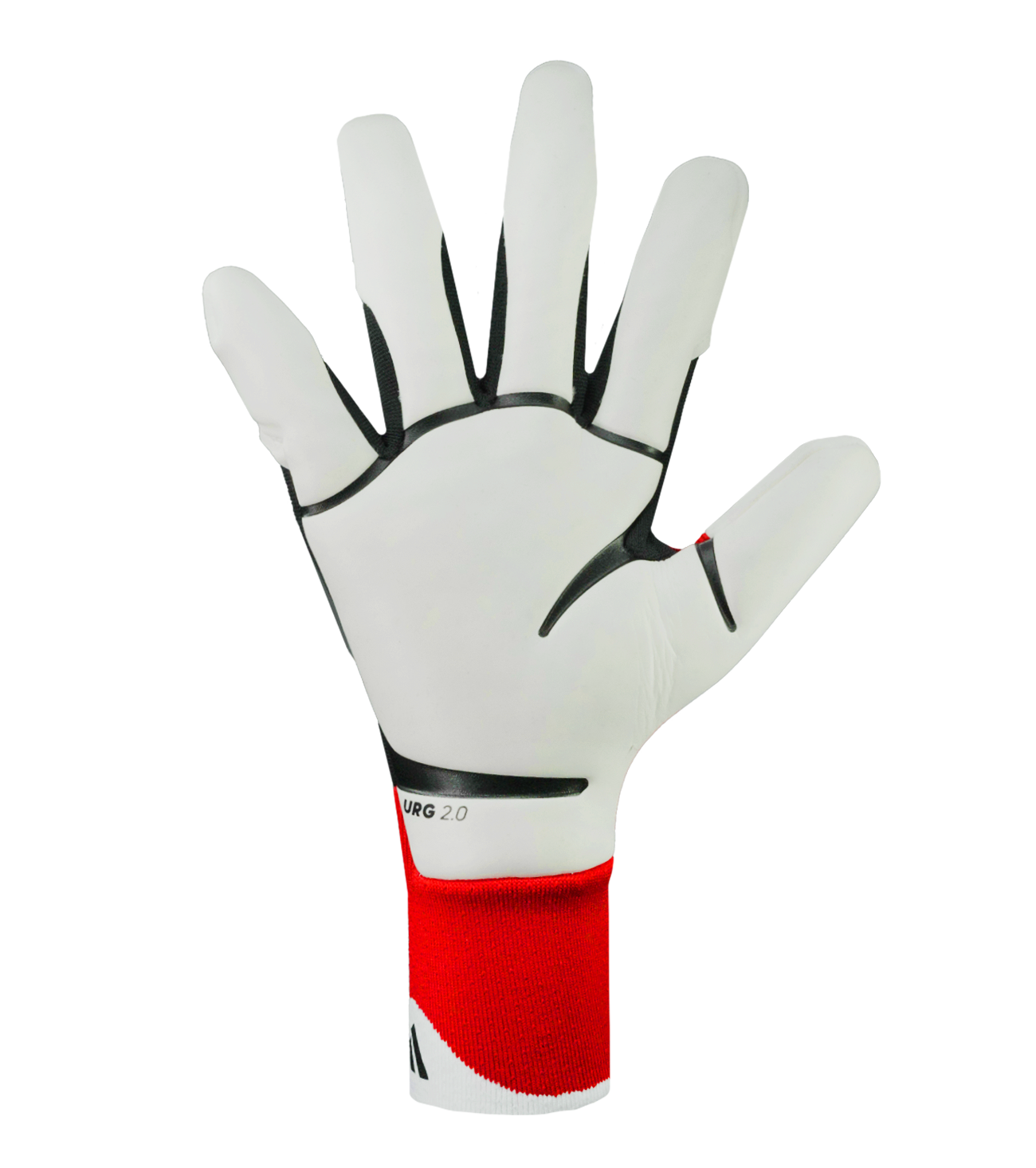 Guantes de portero de futbol Adidas Predator GL Pro Hybrid (JH3814) en rojo y negro, con palma URG 2.0 de agarre élite, corte híbrido para mayor control, dorso con tecnología Predator y cierre elástico ajustable. Modelo profesional disponible en UnoKeeper.