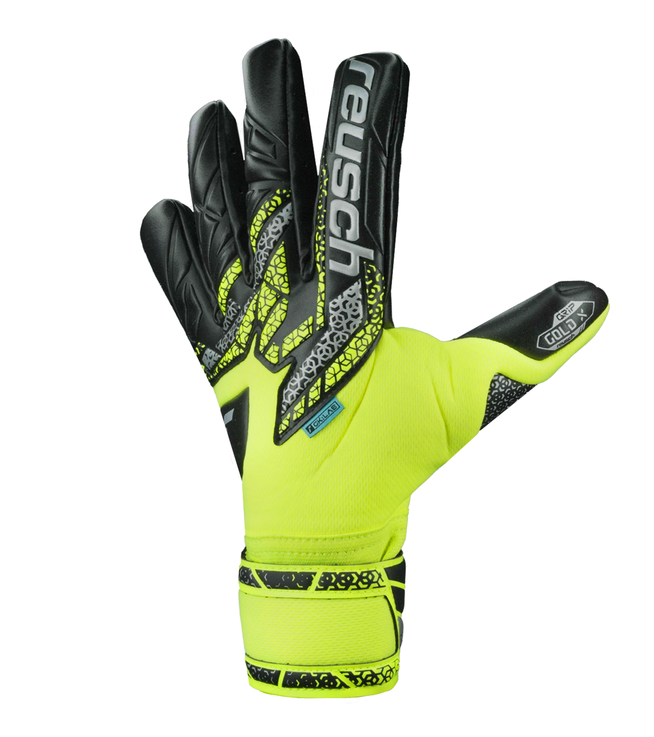 Guantes de portero Reusch Attrakt Gold X NC, con palma Reusch Grip Gold X, corte Negative Cut y puño elástico con Pull Loop. Incorporan AirVentSystem, diseño preformado y refuerzos 3D Thumb Crotch, Double Thumb Wrap y Side Wrap para mayor agarre, control y durabilidad. Ideales para porteros que buscan rendimiento profesional y ajuste ergonómico. Disponibles en UnoKeeper.