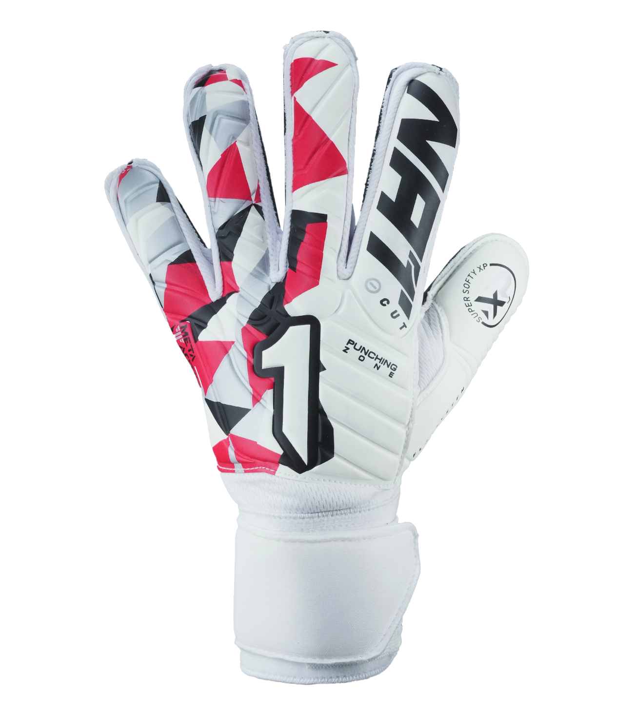 Guantes de portero de fútbol Rinat Meta Tactik GK Semi Blanco, con palma Super Softy XP, corte ergonómico, dorso sintético transpirable y cierre elástico de 2 piezas. Disponibles en UnoKeeper.