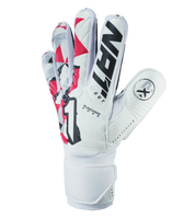 Guantes de portero de fútbol Rinat Meta Tactik GK Semi Blanco, con palma Super Softy XP, corte ergonómico, dorso sintético transpirable y cierre elástico de 2 piezas. Disponibles en UnoKeeper.