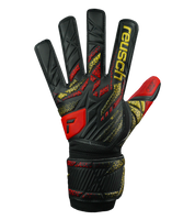 Guantes de portero Reusch Grip para principiantes, con palma de látex Reusch Grip, corte negativo, dorso en PVC/textil y muñequera elástica con correa. Comodidad, durabilidad y control confiable para entrenamientos y partidos. Disponibles en UnoKeeper.