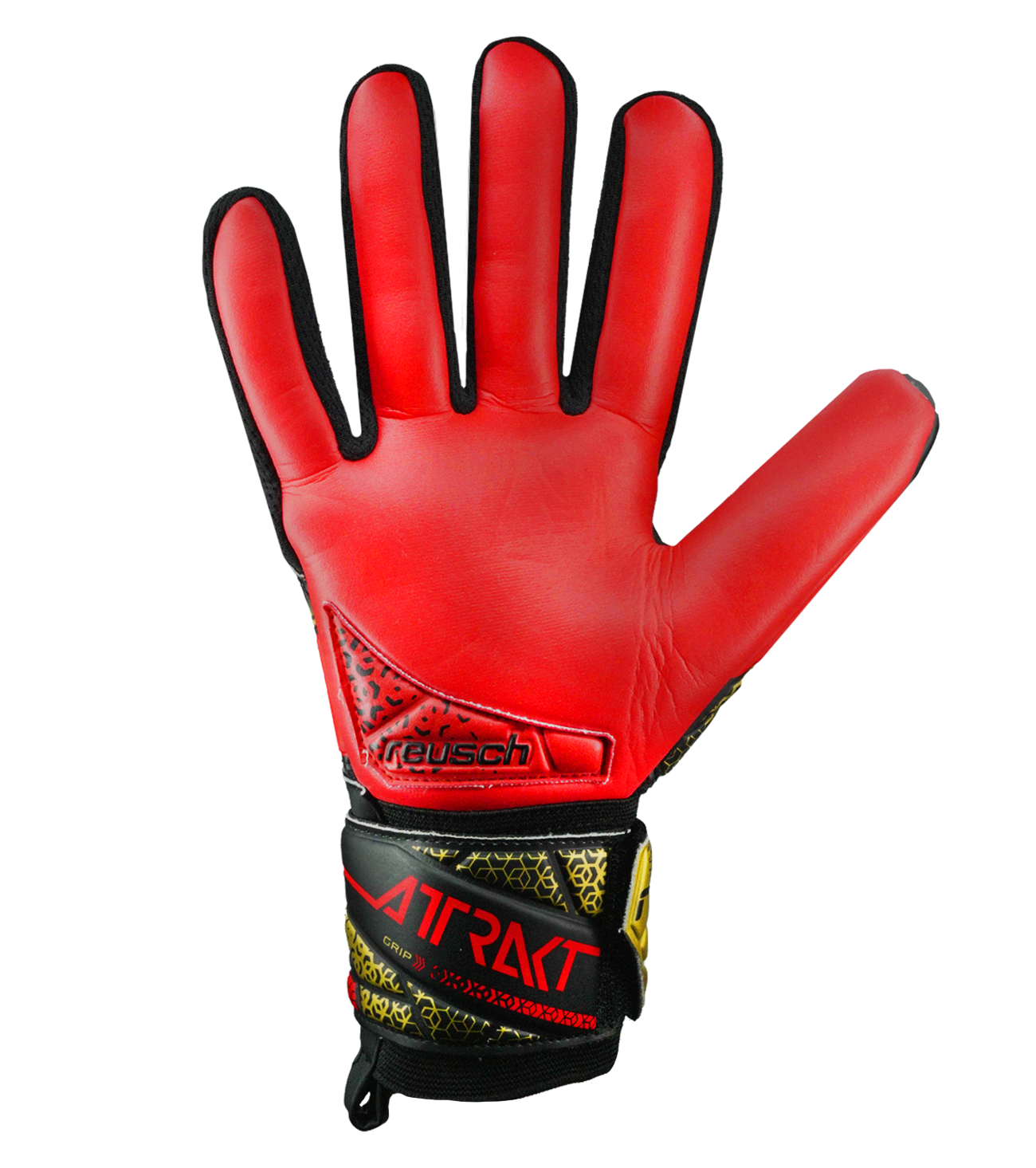 Guantes de portero Reusch Grip para principiantes, con palma de látex Reusch Grip, corte negativo, dorso en PVC/textil y muñequera elástica con correa. Comodidad, durabilidad y control confiable para entrenamientos y partidos. Disponibles en UnoKeeper.