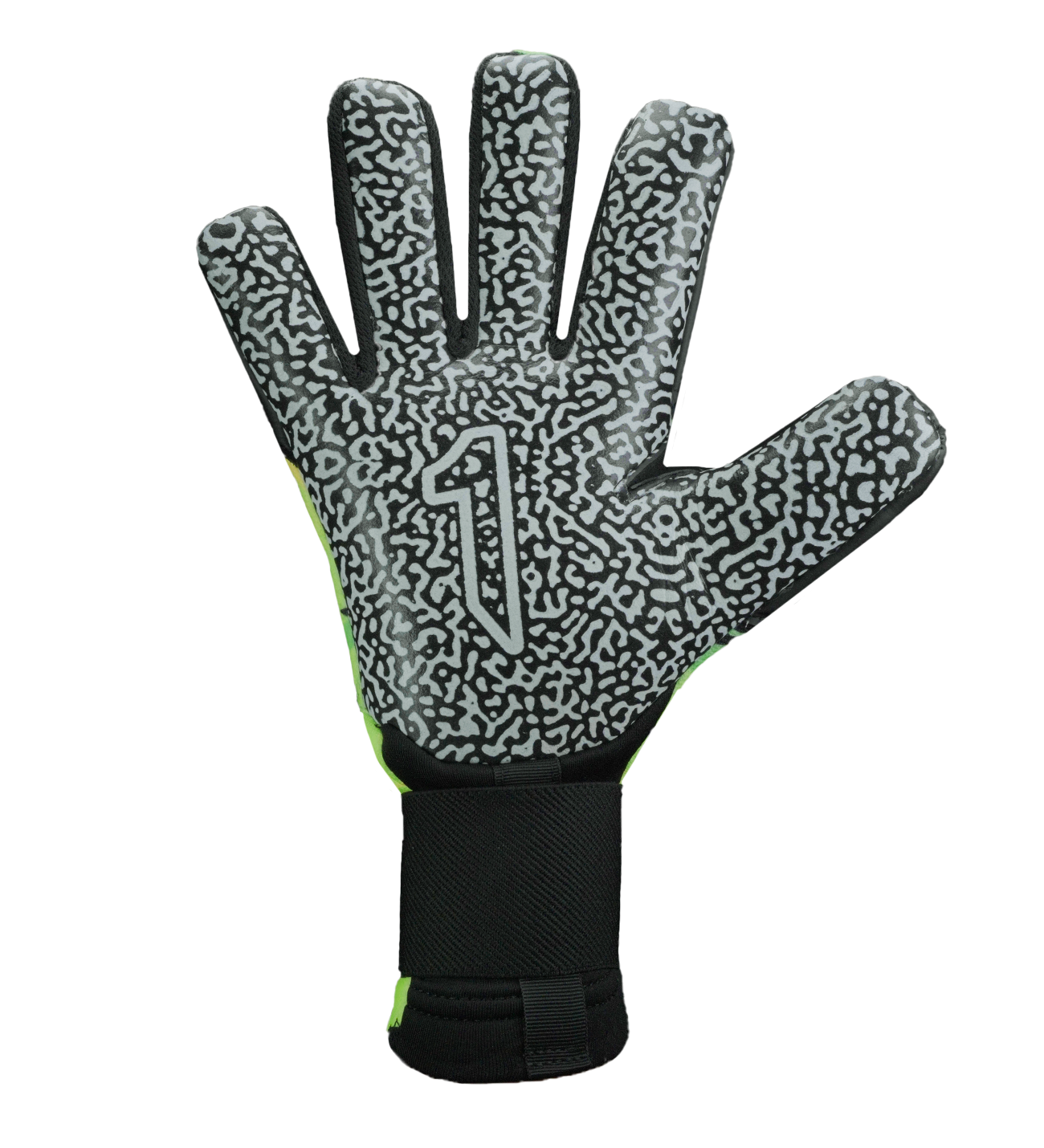 Guantes de portero Aries X Prime Blue, modelo de tercera generación con palma alemana AXG® de agarre excepcional en mojado, corte técnico Arrow Cut que combina ergonomía y mayor superficie de contacto, dorso con aplicaciones de goma protectoras sobre malla transpirable y cierre de muñequera tejida con doble anclaje y látex extendido. Guantes de portero de futbol de gama alta, diseñados para porteros de élite que buscan máximo rendimiento, precisión y control en cualquier condición. Disponibles en UnoKeeper.