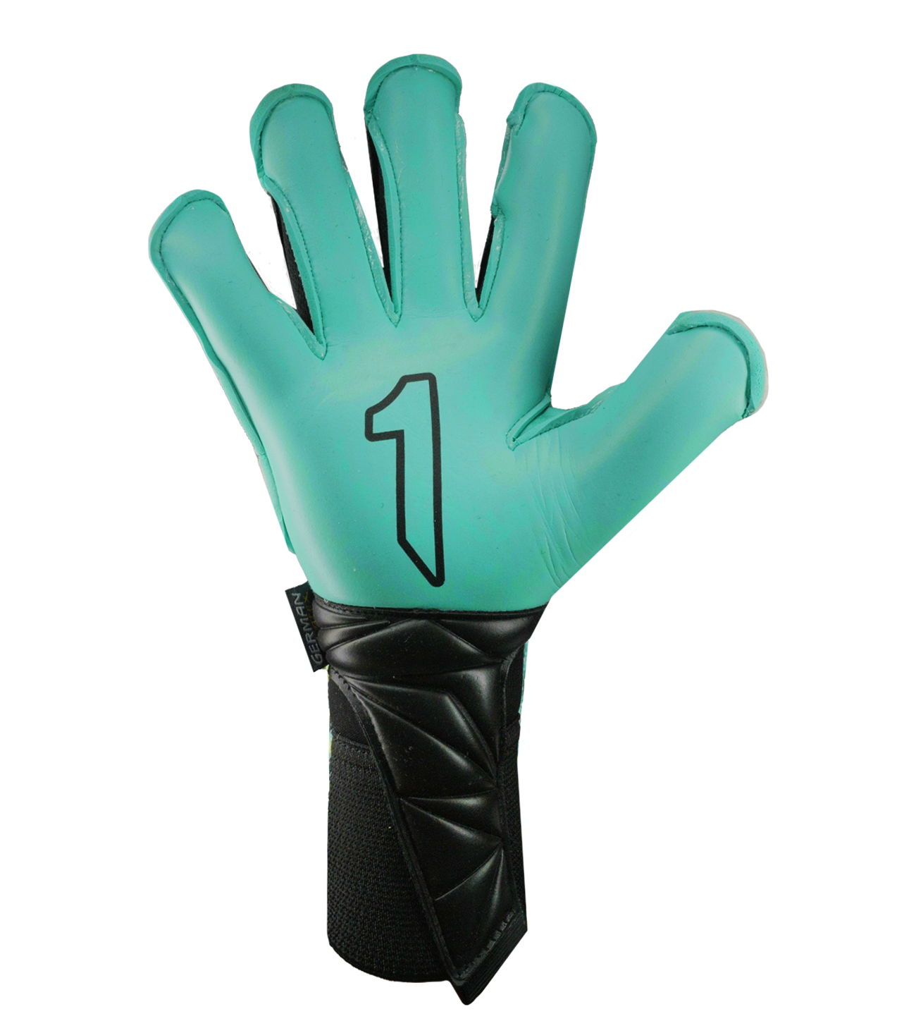 Guantes de portero de fútbol Rinat Xtreme Guard Dominius Pro Aqua – corte Ergo-Roll ergonómico con palma de látex alemán de alta calidad para agarre superior en condiciones húmedas, dorso de neopreno con volumen en dedos y nudillos para protección y ligereza, y cierre de muñequera elástica con cintillo bronce removible. Rendimiento, control y confort en cualquier clima. Disponibles en UnoKeeper.