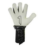 Guantes de portero de fútbol Rinat Xtreme Guard Dominius Pro Amarillo/Blanco – corte Ergo-Roll ergonómico con palma de látex alemán de alta calidad para agarre superior en condiciones húmedas, dorso de neopreno con volumen en dedos y nudillos para protección y ligereza, y cierre de muñequera elástica con cintillo bronce removible. Rendimiento, control y confort en cualquier clima. Disponibles en UnoKeeper.