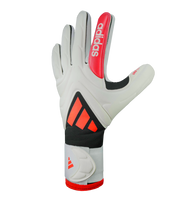 Guantes de portero de fútbol Adidas Copa GL League Jh3793 en negro/rojo, con palma URG 2.0, corte anatómico strapless, dorso con silicona High Definition Grip y cierre sin cintillo. Guantes profesionales de alto rendimiento, disponibles en UnoKeeper.