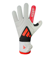 Guantes de portero de fútbol Adidas Copa GL League Jh3793 en negro/rojo, con palma URG 2.0, corte anatómico strapless, dorso con silicona High Definition Grip y cierre sin cintillo. Guantes profesionales de alto rendimiento, disponibles en UnoKeeper.