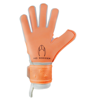 Guantes de portero de futbol HO Soccer Aerial II NG Speed Orange, corte negativo ceñido con palma ORANGE UCG para equilibrio entre agarre y amortiguación, dorso ultraligero CLOUD CELL y cierre elástico con velcro. Ligereza, comodidad y control total. Disponibles en UnoKeeper.
