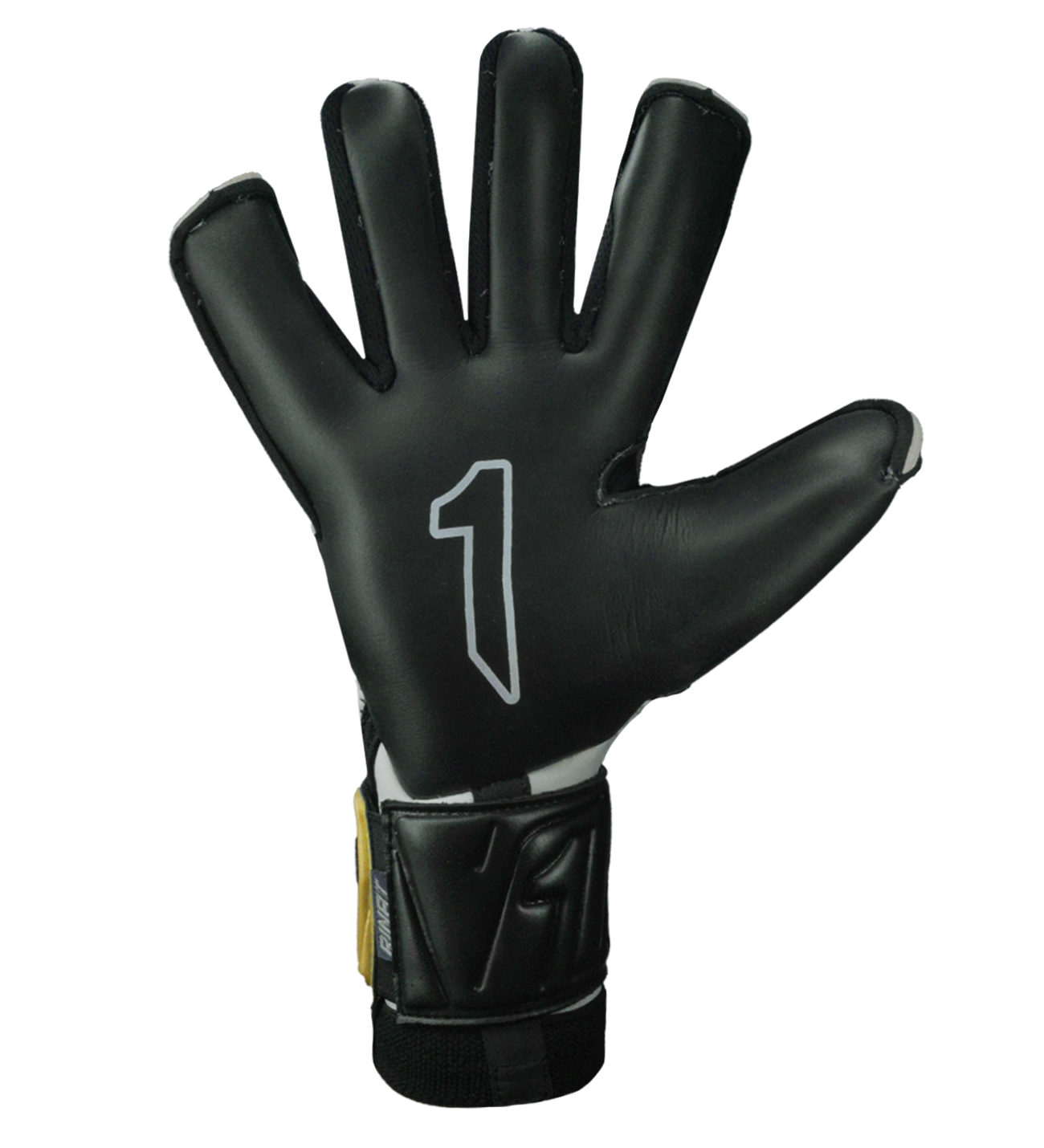 Guantes de portero Egotiko Malagold con palma de látex AXG, corte híbrido Negative-Roll, dorso reforzado y detalles dorados que celebran el tricampeonato. Máxima protección, agarre profesional y estilo único, disponibles en UnoKeeper.