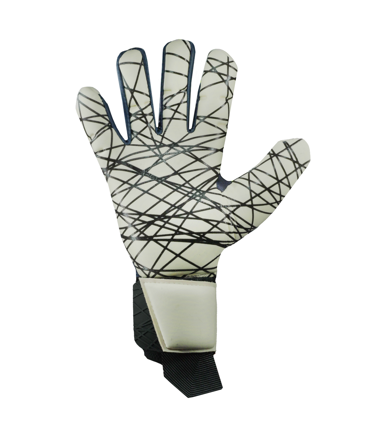 Guantes de portero de fútbol Uhlsport Prediction UltraGrip HN en azul/blanco/amarillo, con palma SuperGRIP, corte Half Negative, dorso ligero y cierre Dual Fix. Guantes profesionales de alto agarre y ajuste, disponibles en UnoKeeper.