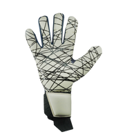 Guantes de portero de fútbol Uhlsport Prediction UltraGrip HN en azul/blanco/amarillo, con palma SuperGRIP, corte Half Negative, dorso ligero y cierre Dual Fix. Guantes profesionales de alto agarre y ajuste, disponibles en UnoKeeper.