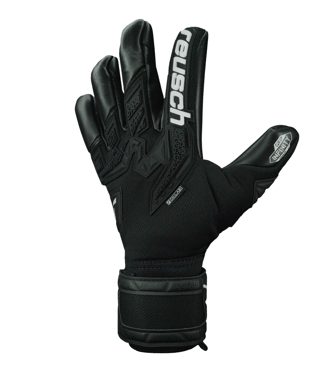 Guantes de portero Reusch Attrakt Freegel Infinity, con palma Infinity, corte Evolution Negative Cut ESS y dorso Freegel. Incluyen puño elástico con correa, tecnologías AirVentSystem y DuraGuard, además de refuerzos 3D Thumb Crotch y Thumb Wrap para mayor control y durabilidad. Ideales para porteros que buscan rendimiento profesional y ajuste ergonómico. Disponibles en UnoKeeper.