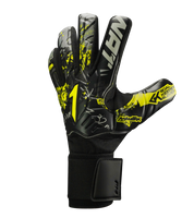 Guantes de portero de futbol Rinat Asimetrik Training Turf con palma Turf Tech resistente a desgaste, corte negativo ergonómico, dorso de látex sintético voluminoso sobre malla transpirable y cierre de muñequera elástica con velcro unokeeper.