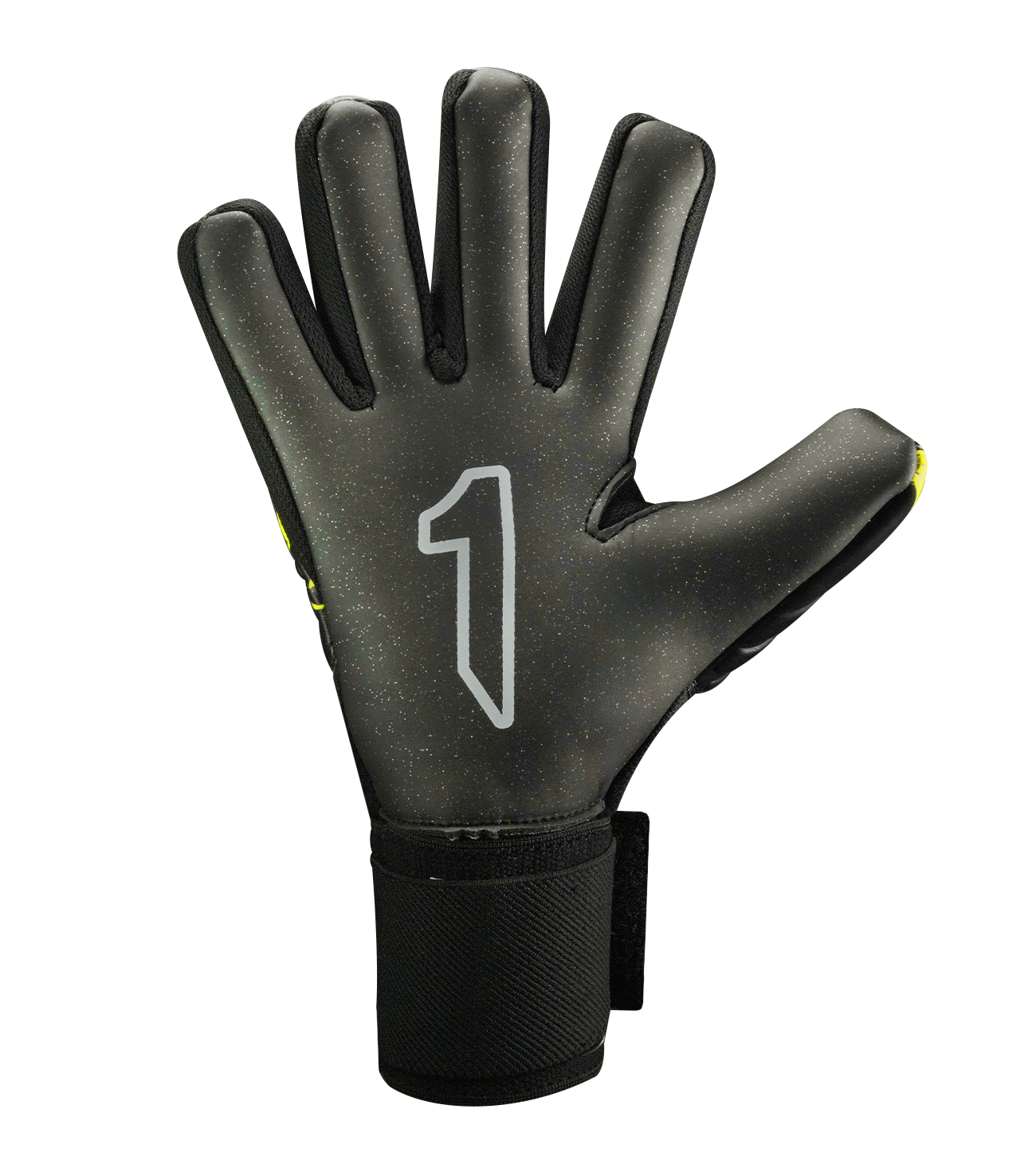 Guantes de portero de futbol Rinat Asimetrik Training Turf con palma Turf Tech resistente a desgaste, corte negativo ergonómico, dorso de látex sintético voluminoso sobre malla transpirable y cierre de muñequera elástica con velcro unokeeper.