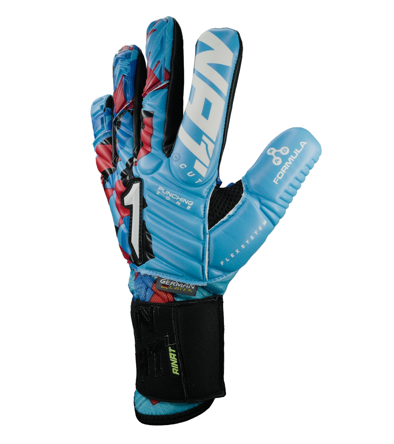 Guantes de portero de futbol Meta Tactik GK Pro Azul Rojo 3