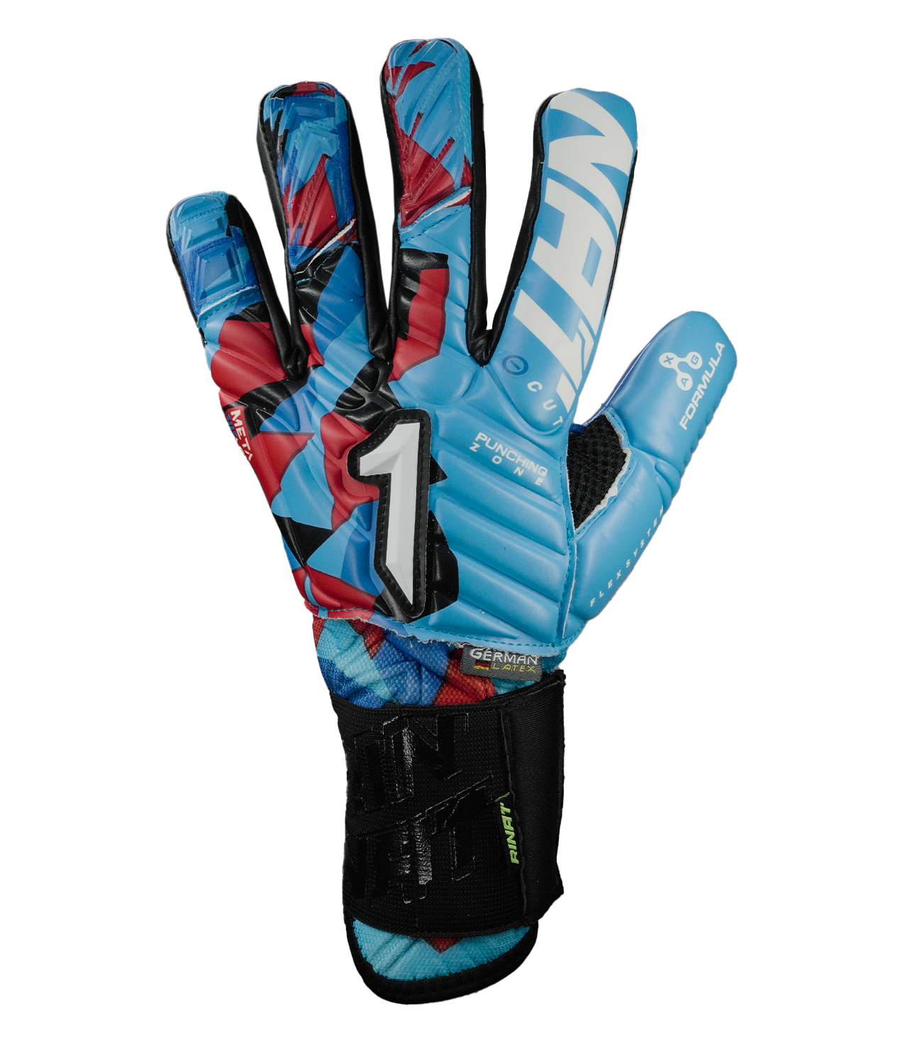 Guantes de portero de futbol Meta Tactik GK Pro Azul Rojo 1