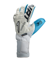 Guantes de portero de fútbol Santoloco, con palma X-W&G de agarre superior en climas húmedos, corte Hyper Cut para mayor superficie de contacto y dorso de látex natural con refuerzo en nudillos. Ajuste elástico seguro y máximo rendimiento. Disponibles en UnoKeeper.