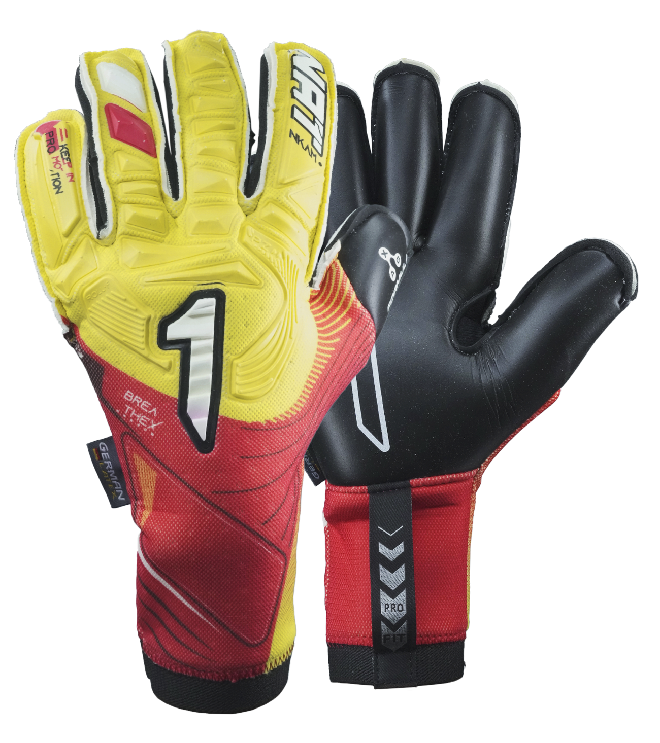 Guantes de portero de futbol Rinat Nkam Pro Amarillo 0