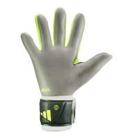 Guantes de portero de futbol Adidas Predator GL Pro en azul brillante, limón neón y blanco, con palma URG 2.0, corte negativo, dorso elástico y cierre adaptable; diseño profesional y sostenible unokeeper.