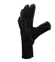 Guantes de portero de futbol Elite Sport Revolution X Black Negro con palma Ultra GTech Pro de 4 mm, corte Flash X ergonómico con doble envoltura, dorso con goma protectora y textil Hybrid CR, cierre elástico ajustable y rendimiento profesional en todo tipo de cancha unokeeper.