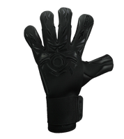Guantes de portero de futbol Elite Sport Revolution X Black Negro con palma Ultra GTech Pro de 4 mm, corte Flash X ergonómico con doble envoltura, dorso con goma protectora y textil Hybrid CR, cierre elástico ajustable y rendimiento profesional en todo tipo de cancha unokeeper.