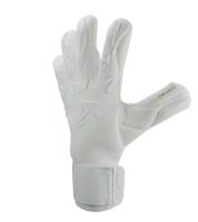 Guantes de portero de futbol Elite Sport Revolution X White Blanco con palma Ultra GTech Pro de 4 mm, corte Flash X ajustado con doble envoltura, dorso con goma protectora y textil Hybrid CR, cierre elástico seguro y diseño profesional para todo clima unokeeper.