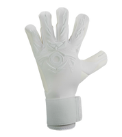 Guantes de portero de futbol Elite Sport Revolution X White Blanco con palma Ultra GTech Pro de 4 mm, corte Flash X ajustado con doble envoltura, dorso con goma protectora y textil Hybrid CR, cierre elástico seguro y diseño profesional para todo clima unokeeper.