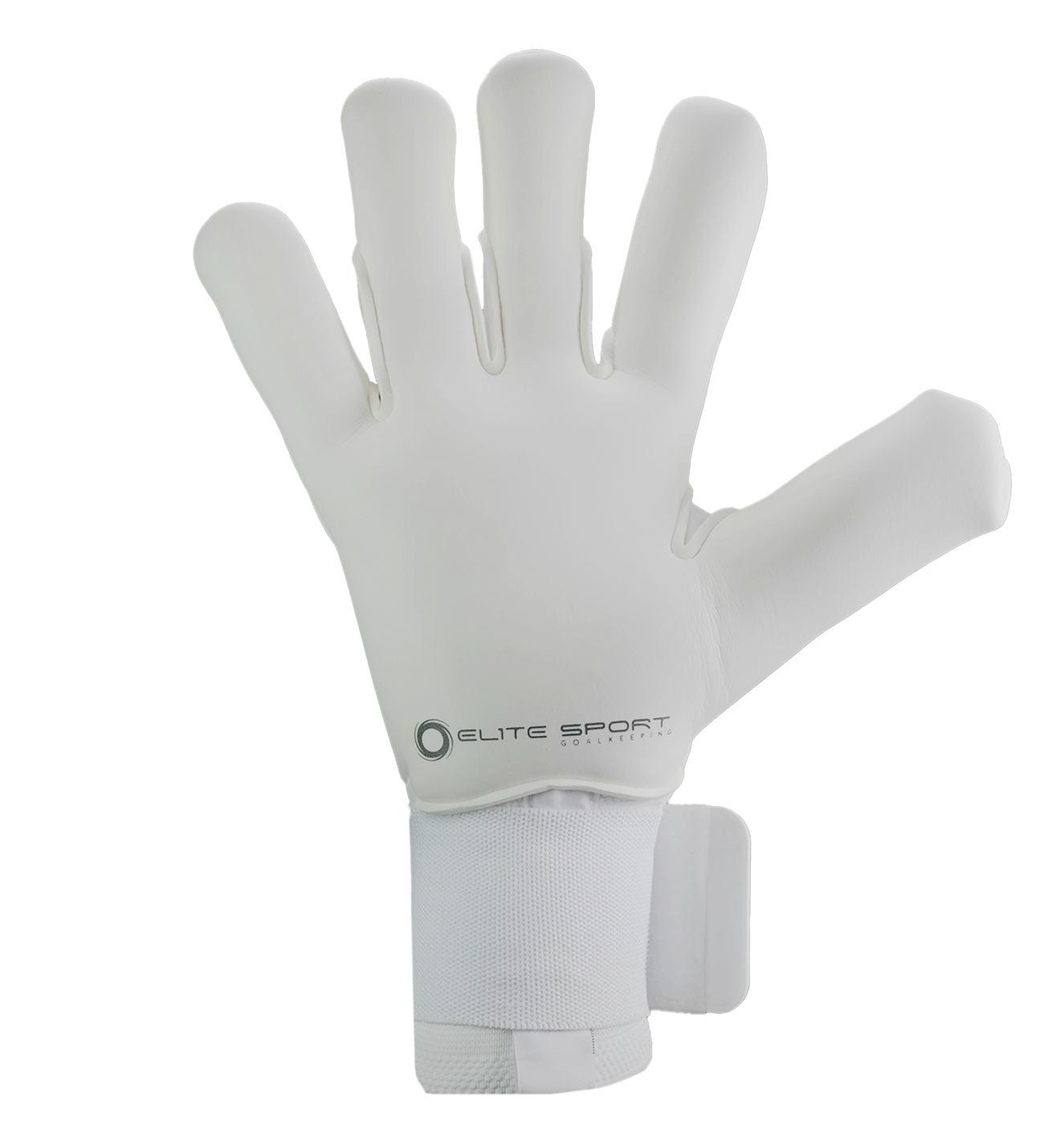 Guantes de portero de futbol Elite Sport Revolution X White Blanco con palma Ultra GTech Pro de 4 mm, corte Flash X ajustado con doble envoltura, dorso con goma protectora y textil Hybrid CR, cierre elástico seguro y diseño profesional para todo clima unokeeper.