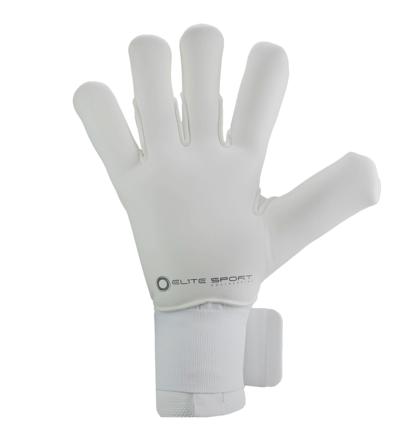 Guantes de portero de futbol Elite Sport Revolution X White Blanco con palma Ultra GTech Pro de 4 mm, corte Flash X ajustado con doble envoltura, dorso con goma protectora y textil Hybrid CR, cierre elástico seguro y diseño profesional para todo clima unokeeper.