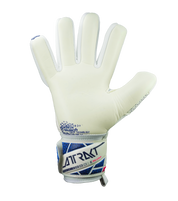 Guantes de portero de fútbol Reusch Attrakt RE:Grip NC Blue/Pink/White con corte negativo, látex alemán de doble capa y agarre profesional en seco y mojado. Disponibles en UnoKeeper.