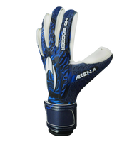 Guantes de portero de futbol HO Soccer Pro Mega Arena NG Blue Shadow en azul, con palma DUO MEGA 2.0 de agarre élite, corte negativo envolvente, dorso reforzado y cierre elástico seguro. Disponibles en UnoKeeper.