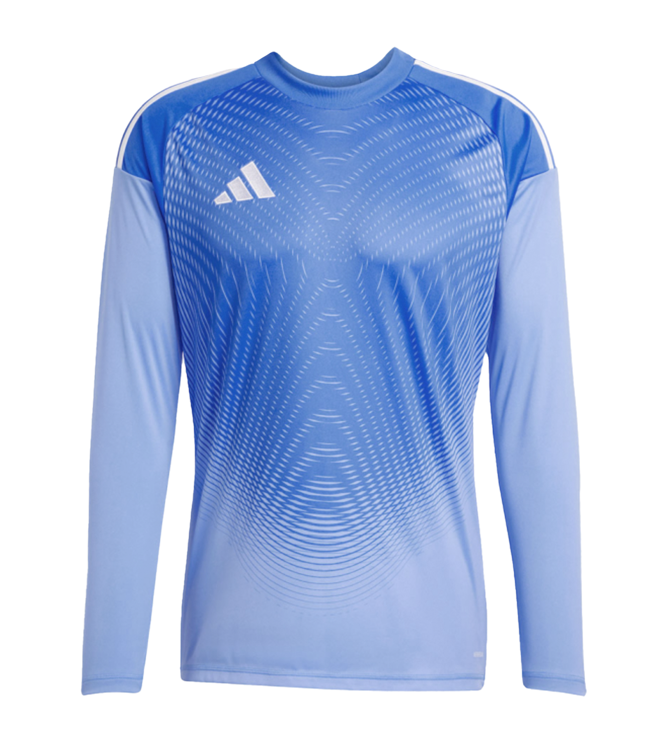 Jersey de portero de futbol Adidas Tiro 25 C GK en color Azul, con tecnología AEROREADY que mantiene el cuerpo seco, ajuste ergonómico para máxima movilidad y confección con materiales reciclados. Disponible en UnoKeeper.