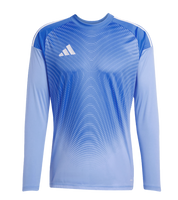 Jersey de portero de futbol Adidas Tiro 25 C GK en color Azul, con tecnología AEROREADY que mantiene el cuerpo seco, ajuste ergonómico para máxima movilidad y confección con materiales reciclados. Disponible en UnoKeeper.