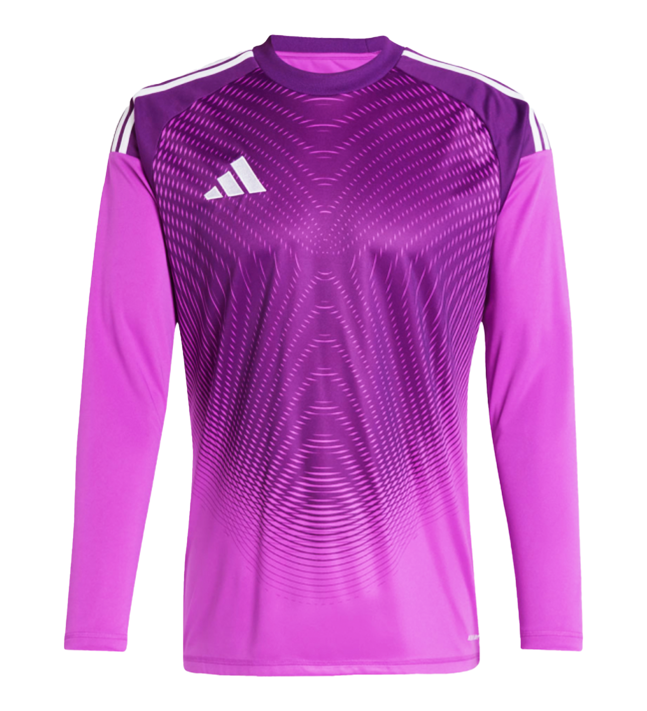 Jersey de portero de futbol Adidas Tiro 25 C GK en color púrpura, con tecnología AEROREADY que mantiene el cuerpo seco, ajuste ergonómico para máxima movilidad y confección con materiales reciclados. Disponible en UnoKeeper.