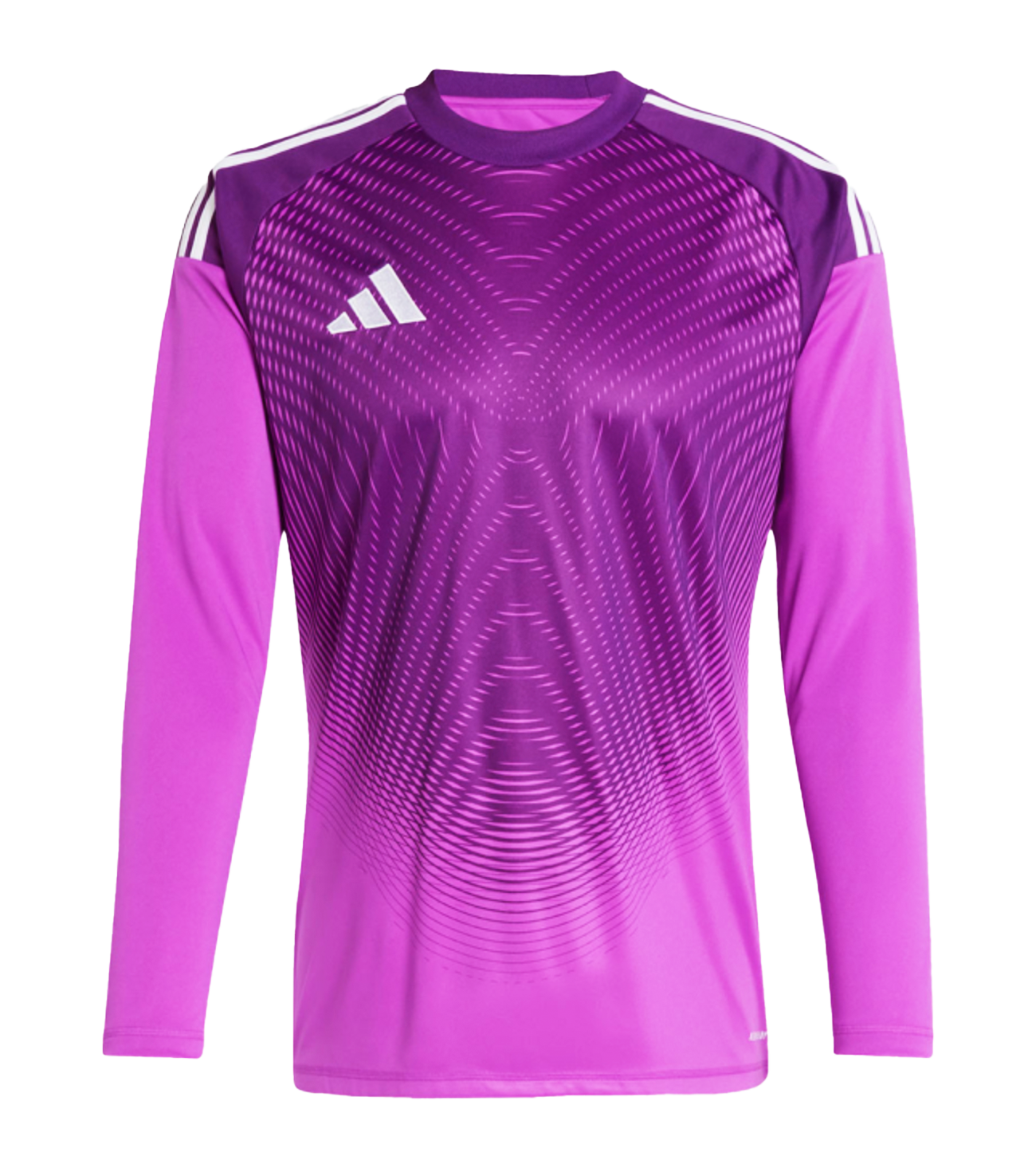 Jersey de portero de futbol Adidas Tiro 25 C GK en color púrpura, con tecnología AEROREADY que mantiene el cuerpo seco, ajuste ergonómico para máxima movilidad y confección con materiales reciclados. Disponible en UnoKeeper.