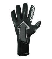 Guantes de portero de fútbol Reusch FastGrip Infinity Black, con palma Infinity, corte híbrido y dorso ventilado. Guantes profesionales de agarre, durabilidad y precisión, disponibles en UnoKeeper.