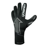Guantes de portero de fútbol Reusch FastGrip Infinity Black, con palma Infinity, corte híbrido y dorso ventilado. Guantes profesionales de agarre, durabilidad y precisión, disponibles en UnoKeeper.