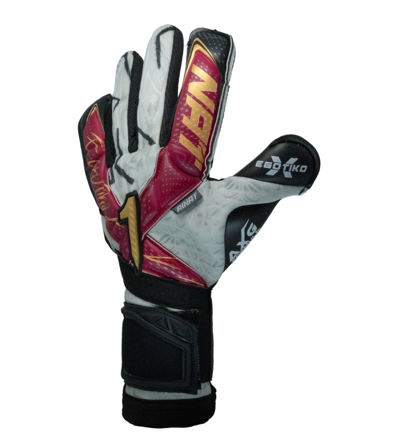 Guantes de Portero Rinat Egotiko X Pro Blanco/Vino/Negro