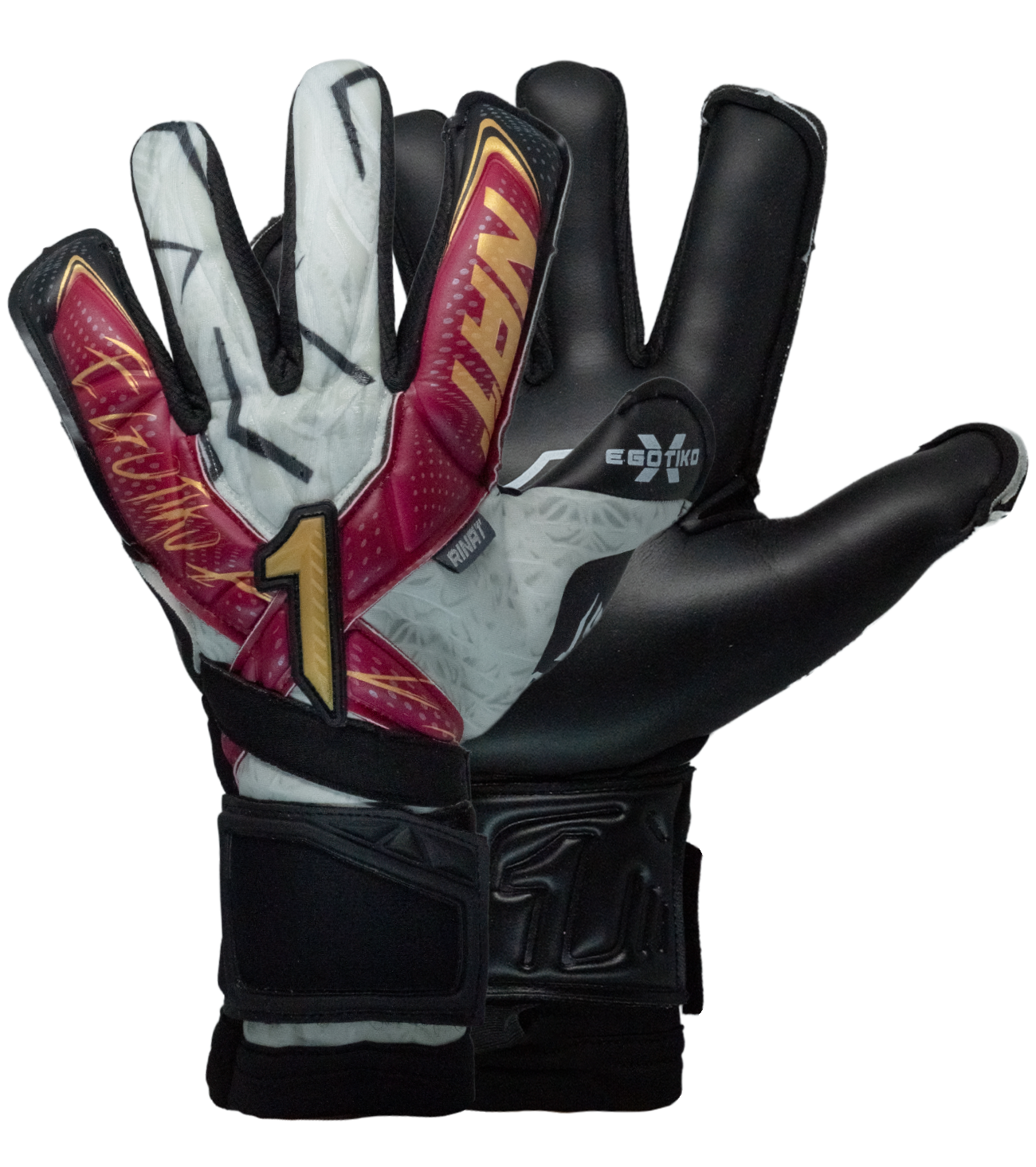 Guantes de Portero Rinat Egotiko X Pro Blanco/Vino/Negro