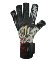 Guantes de portero de fútbol Rinat Xtreme Guard Dominius Pro – corte Ergo-Roll ergonómico con palma de látex alemán de alto rendimiento para agarre superior, dorso de neopreno con volumen en dedos y nudillos para protección y ligereza, y cierre de muñequera elástica con cintillo bronce removible. Control, confort y seguridad profesional. Disponibles en UnoKeeper.