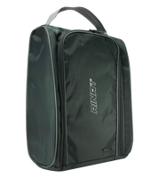 Zapatera deportiva Rinat disponible en colores negro, azul y gris, con diseño compacto y resistente, compartimento principal amplio, bolsillo interior y cremalleras duraderas; ideal para portar calzado y accesorios deportivos unokeeper.