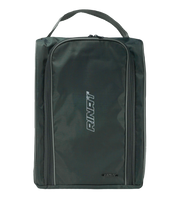 Zapatera deportiva Rinat disponible en colores negro, azul y gris, con diseño compacto y resistente, compartimento principal amplio, bolsillo interior y cremalleras duraderas; ideal para portar calzado y accesorios deportivos unokeeper.