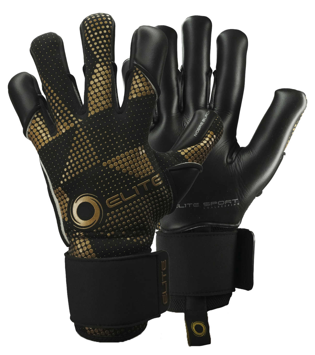 Guantes de portero de futbol Elite Nobre Black Negro Gold 0