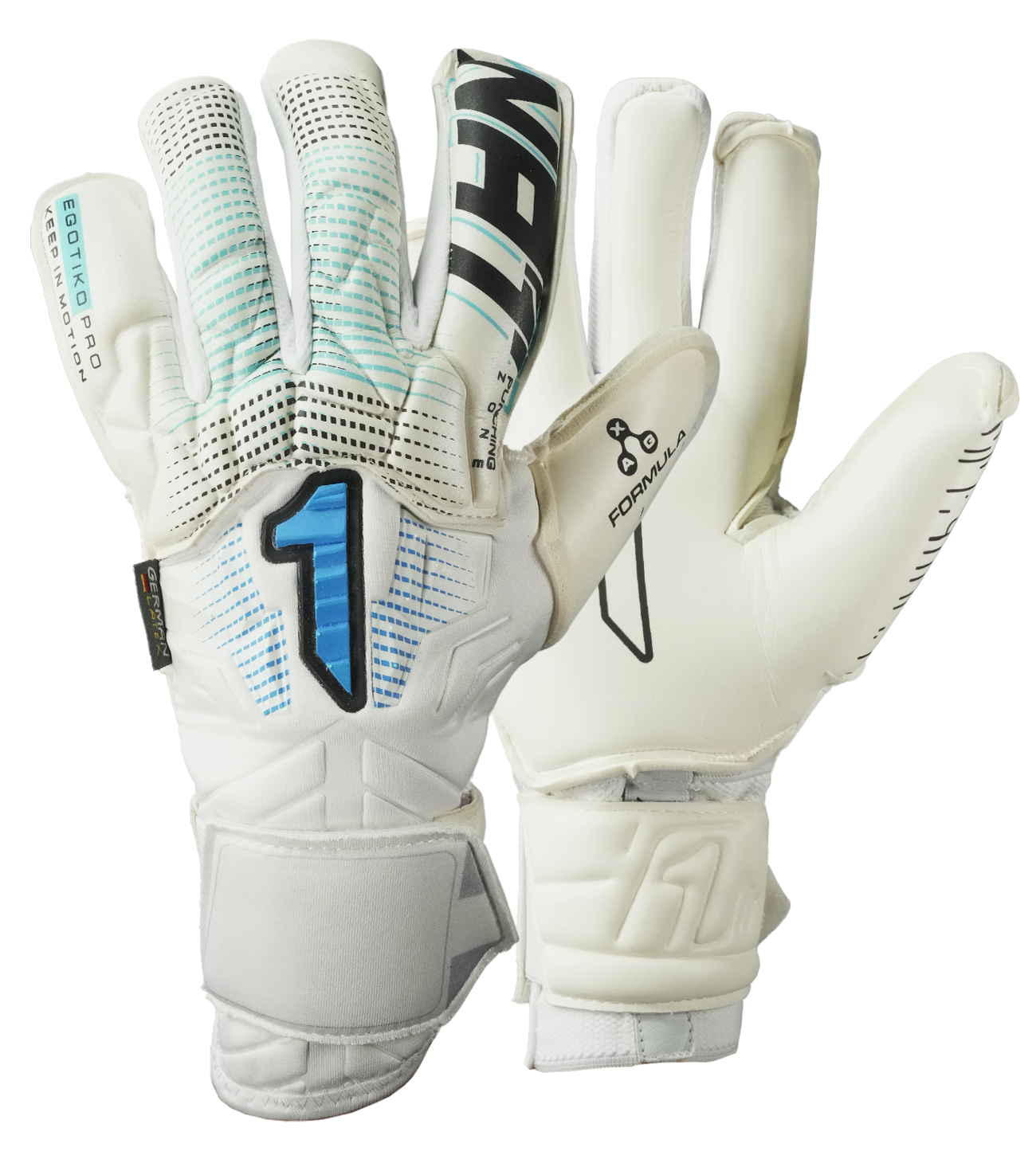 Guantes de portero de futbol Rinat Egotiko Stellar Pro Blanco Azul 0