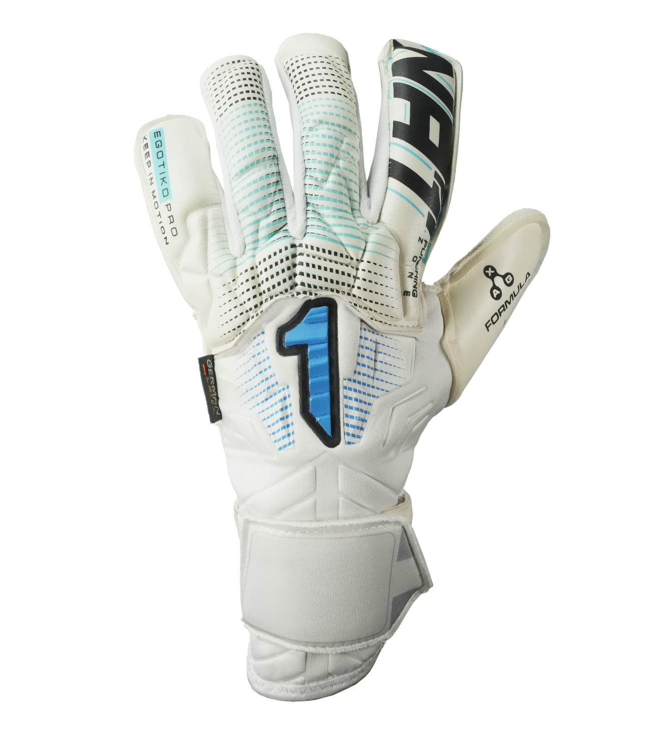 Guantes de portero de futbol Rinat Egotiko Stellar Pro Blanco Azul 2