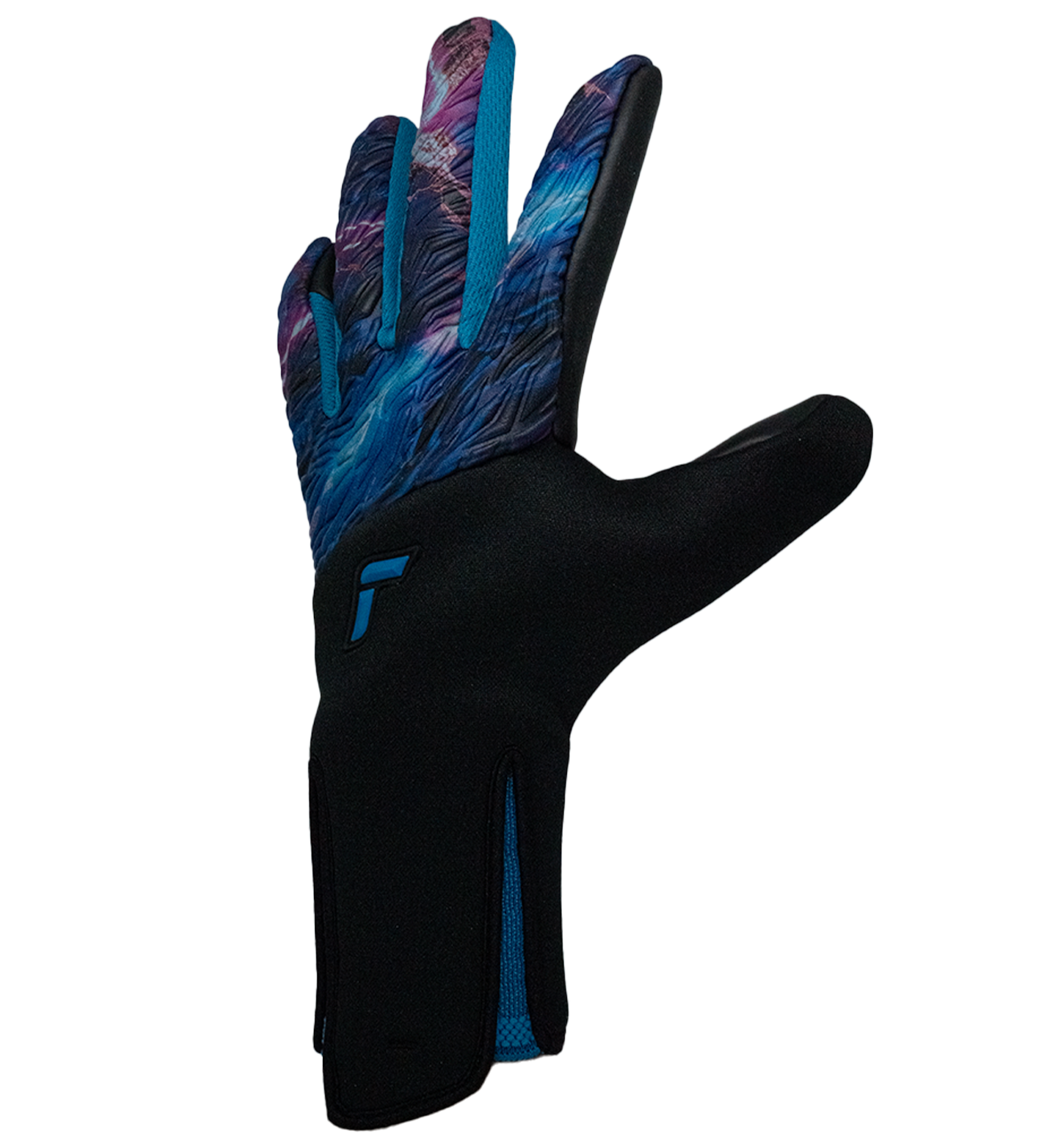 Guantes de portero de fútbol Reusch Venomous Gold X Cosmic – látex Gold X de agarre profesional, corte Evolution Cut para ajuste natural, dorso ventilado con diseño inspirado en reptiles y cierre AdaptiveFlex para máxima sujeción. Rendimiento de élite disponible en UnoKeeper.