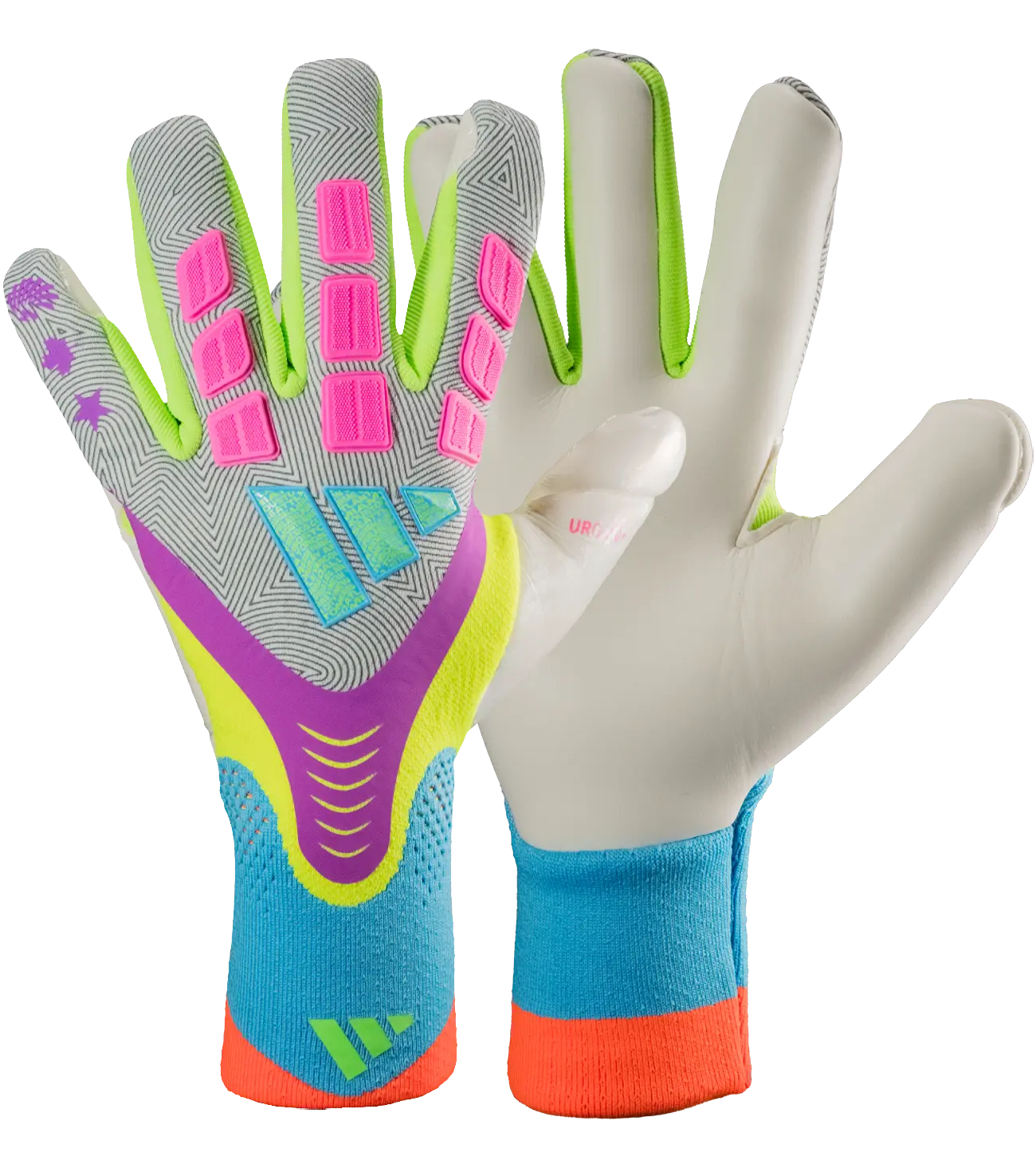 Guantes de portero Adidas Predator GL Pro   Solar Yellow / Bright Cyan / White / Purple Burst