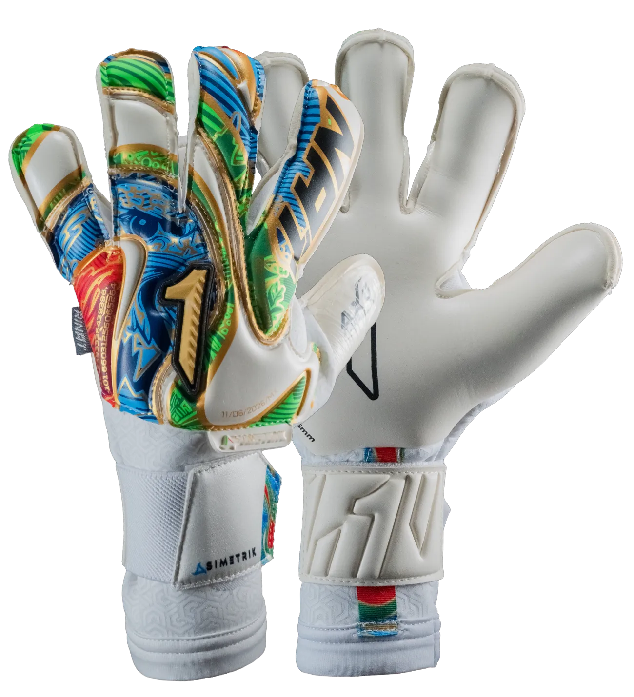 Guantes de portero Rinat Asimetrik Pro multicolor blanco - par