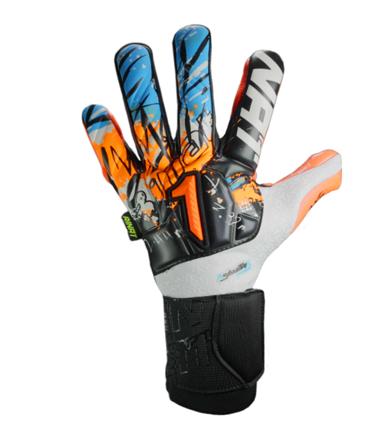 Guantes De Portero Rinat Asimetrik TX  Pro NG Blanco  /Naranja / Azul