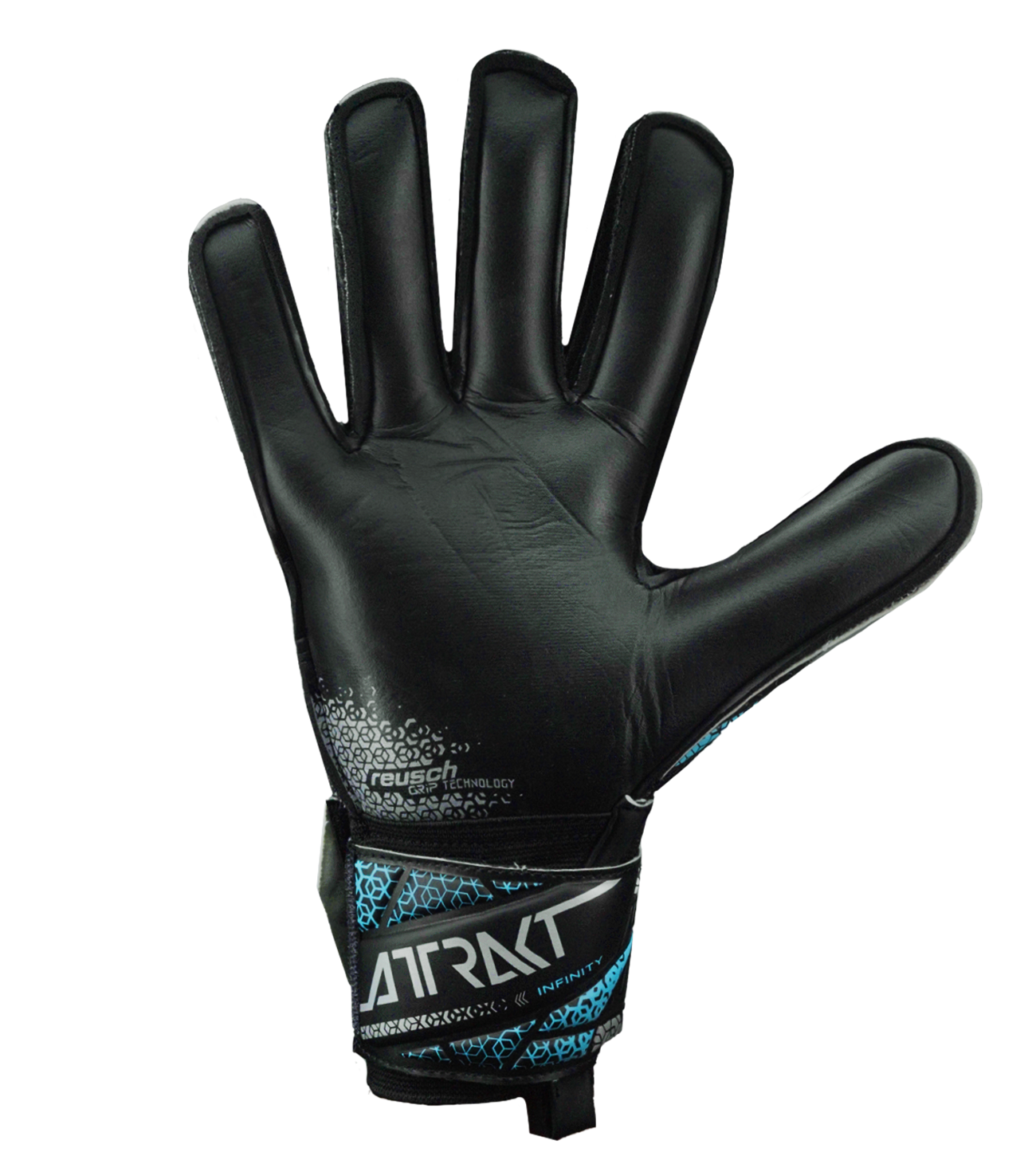 Reusch Attrakt Infinity Finger Support Black Blue - UnoKeeper